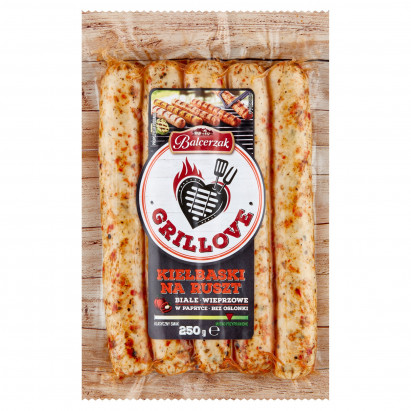 Balcerzak Grillove Kiełbaski na ruszt białe wieprzowe w papryce 250 g
