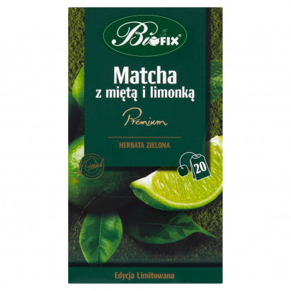 Bifix Premium Herbata zielona matcha z miętą i limonką 40 g (20 x 2 g)