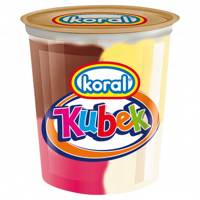 Koral Kubek Lody o smaku śmietankowo-cytrynowo-truskawkowo-czekoladowym 180 ml